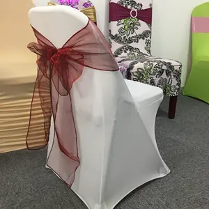 Universal Washable Slipcovers White Stretch Spandex Folding Chair Covers For Wedding Party