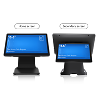 Logiciel de point de vente (POS) 15'' Système de point de vente pliable Terminal de point de vente 15,6'' Écran tactile double Caisse enregistreuse Matériel Tout-en-un Systèmes de point de vente