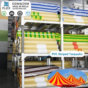 Tessuto FLFX in PVC Spalmato Antistatico, <span class=keywords><strong>Resistente</strong></span> all'Acqua e allo Strappo, a Righe, per Tende da Sole da Balcone - Product Image 1