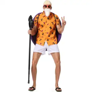 M-XL ฮาโลวีนชายเต่านางฟ้าเครื่องแต่งกายคอสเพลย์ Master Roshi เครื่องแต่งกายชายบทบาทเล่นเต่าเครื่องแต่งกาย