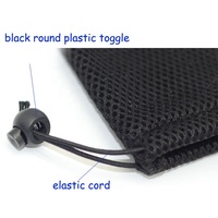 Groothandel Zwarte Dikke Nylon Mesh Trekkoordtas met Toggle Sluiting voor het Verpakken van Mobiele Telefoons