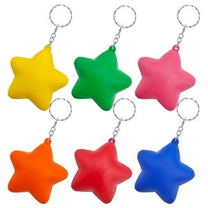 Bulk Custom Star Relief Toy with Keychain PU Foam Stress Reliever 2" Size UV Printing Health & Wellness Factory Wholesale - Product Image 1