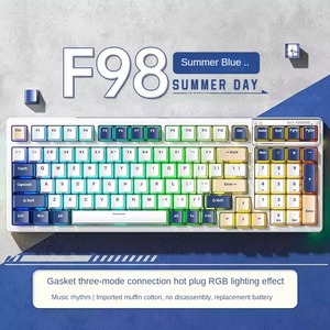F98 personalizzabile RGB Wireless Bluetooth tastiera meccanica ad alta aspetto E-sport gioco trasparente in tre modalità Hot-Swappable - Product Image 6