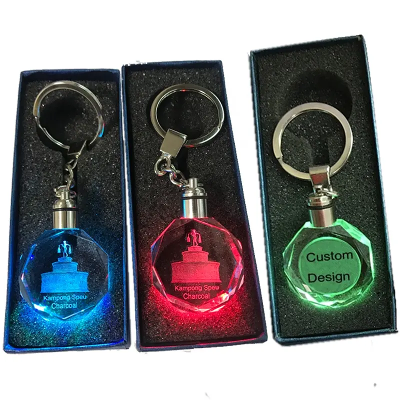 Whole sale Key chain China supplier tourist souvenirs custom made engrave crystal keychain