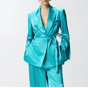 Mini Blazer Elegante e Modesto dal Design alla Moda, a Maniche Corte, Tinta Unita, <span class=keywords><strong>con</strong></span> Bottoni Doppiopetto e <span class=keywords><strong>Vita</strong></span> Morbida, Casual ed Elegante - Product Image 2