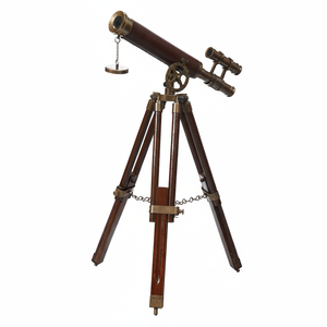 Telescopio Náutico Premium de Metal y Madera con Óptica de Latón para Temática de Capitán de Barco y Exhibición Elegante en el Hogar - Product Image 1