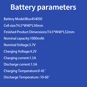 แบตเตอรี่ลิเธียมโพลิเมอร์แบบชาร์จได้ รุ่น 454050 3.7V 1000mAh ผลิตตามสั่งจากโรงงาน พร้อมขั้วต่อ SMT และแผงป้องกัน BMS - Product Image 5