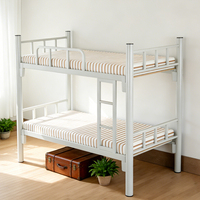 Lit mezzanine en métal gain de place, nouveau procédé, taille complète avec bureau, style lit superposé en fer pour étudiants