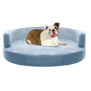 large round Memory Foam Dog Bed with shredded foam pillow