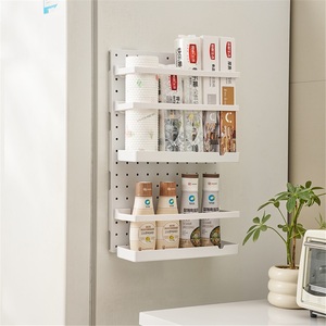 Kitchen Cabinet Door Standing Modern Waterproof Storage Artifact Hole <b>Plate</b> <b>Rack</b> Refrigerator Punch-free Multifunctional Storage - Product Image 3