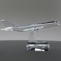 Trophée en cristal en forme d'avion pour les récompenses de l'industrie aérienne et les récompenses pour les réalisations d'entreprise