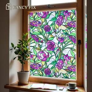 <span class=keywords><strong>Film</strong></span> décoratif statique pour fenêtre, style français, effet givré, sans colle, contrôle de la confidentialité, pour l'été - Product Image 1