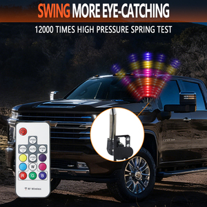 Luci LED a Frusta Trasparenti da 4FT 12V con Telecomando, Antenna Danzante <span class=keywords><strong>RGB</strong></span>, Asta Portabandiera - Product Image 5