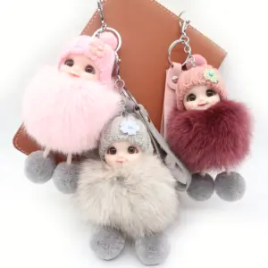 Portachiavi per bambole di peluche soffici portachiavi per bambini in peluche carino personalizzato per ciondolo per borse da donna