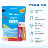 Poudre d'électrolytes XuTong 3,5 g * 20 sachets pour adultes, non destiné aux femmes enceintes, équilibre hydrique et récupération, OEM/ODM
