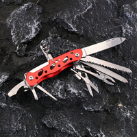 Outdoor-Multitool-Messer 11-in-1 Taschenmesser mit Säge, Schere, Korkenzieher, Schraubendreher, Lasergravur, OEM