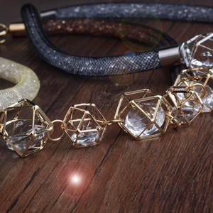 <span class=keywords><strong>Collier</strong></span> en <span class=keywords><strong>maille</strong></span> de cristal pour femmes, bijou, nouveau Style à la mode, - Product Image 2