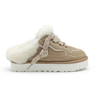 Bottes de neige personnalisées pour femme, à plateforme, à lacets, doublées de laine, à bout fermé, en cuir de vachette, avec semelle en caoutchouc moussé, pour l'hiver et l'exportation