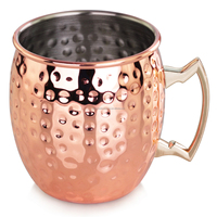 Tasse Moscow Mule, baril et martelé, S/S18/814oz/16oz, cuivre, noir, noir antique