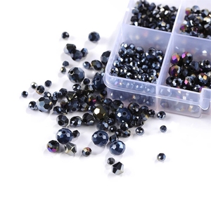 Perles de verre rondes tchèques pour la fabrication de bijoux, bricolage Bracelet collier anneaux accessoires perles Kit cristal perles d'espacement à facettes - Product Image 5