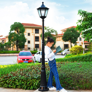 ไฟ LED พลังงานแสงอาทิตย์สำหรับสวนในบ้านโคมไฟแนวยุโรปกันน้ำสำหรับวิลล่าไฟถนนเสาสูงแนววินเทจ - Product Image 3