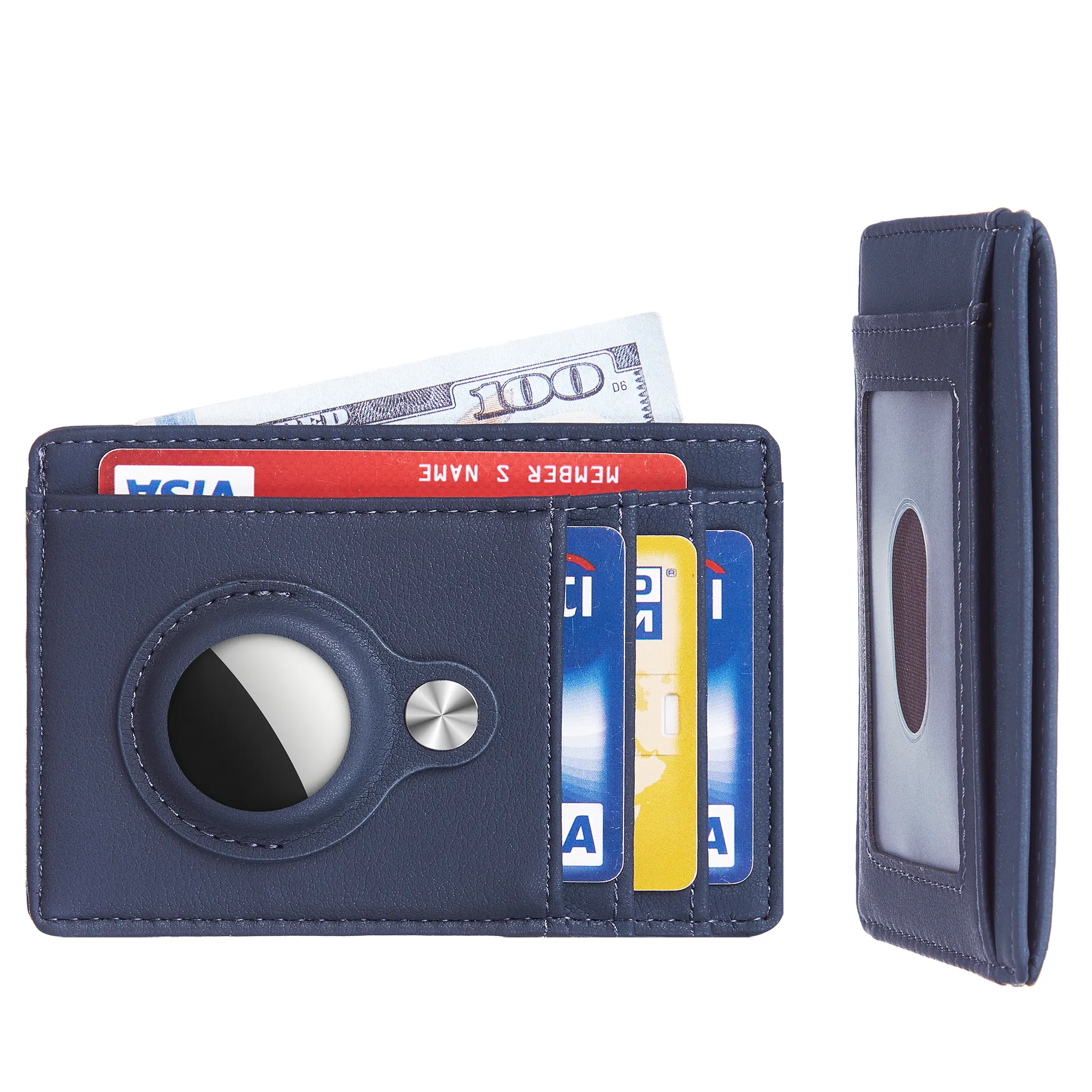 Wholesale Airtag Wallet Minimalist Style Wallet Anti-theft PU Leather Business Credit Id Card Holder Wallet
