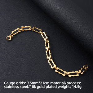 <b>Men</b> Stainless Steel Bracelet Chains Multi Style | 18K PVD Gold Waterproof Non Tarnish <b>Mens</b> Chain Bracelets Bulk Wholesale - Product Image 6