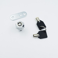 Serrure à came ronde chromée brillante HTLOCK Mini, haute sécurité, 2 clés, cylindre en alliage de zinc, entraxe de 10 mm pour armoire à spiritueux, présentoir