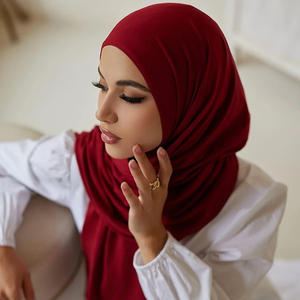 ฮิญาบผ้าเจอร์ซี่ย์ทรงหลวมเข้ารูปของผู้หญิงยอดนิยมดีไซน์เรียบง่ายแบบเรียบ - Product Image 3