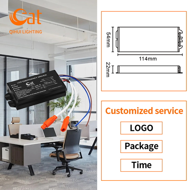 3-60W LED Light Emergency Converter with Lithium Ion Backup Battery Kit Aluminium Material for Panel Lights