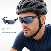 Lunettes de soleil sport polarisées TR90 pour adultes, hommes et femmes, demi-monture, UV400, pour cyclisme, anti-vent, course à pied, avec plaquettes nasales réglables