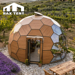 Tienda geodésica de Casa de cúpula hexagonal prefabricada para hotel glamping de lujo