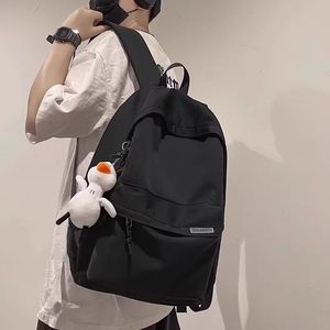 Simple Large Capacity <b>Backpack</b> 18 In Black Unisex Student Travel <b>School</b> Bag With Letter Pattern And Interior Compartment - Product Image 1