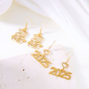 Latest Design Fashion Jewelry 2025 Number Earrings Creative New Year <b>Gift</b> Women's Jewelry Pendant Exquisite Ear Jewelry Custom - Product Image 2