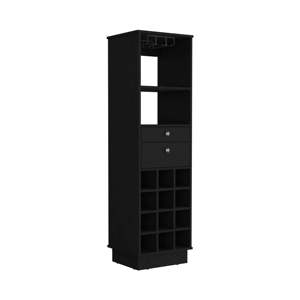DB Classic Black Bar <b>Cabinet</b> <b>with</b> Two Drawers and Twelve Built-In <b>Wine</b> <b>Racks</b> - Product Image 2