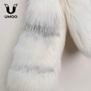 Abrigo de Piel de Zorro Cruzado Natural de Lujo para Mujer, Corto, Grueso y Cálido, con Cuello Vuelto y Forro de Seda, Ideal para Invierno - Product Image 4