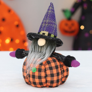 Muñeca de Tela de Calabaza de Halloween con Sombrero de Bruja y Barba Larga, Rellena de Algodón PP, Decoración de Escritorio para Uso en Interiores - Product Image 4