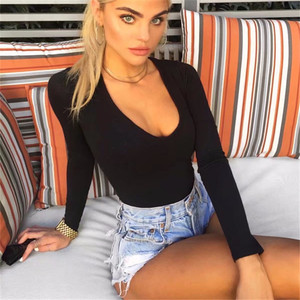 Grosir Pakaian Wanita Bodysuit Katun Lengan Panjang Rib Katun Berkualitas Tinggi untuk Wanita - Product Image 6