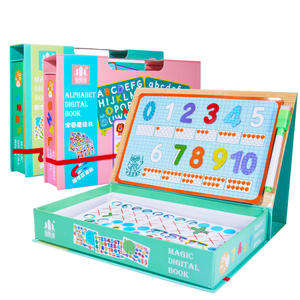 Livre magique avec chiffres et lettres <span class=keywords><strong>pour</strong></span> enfants, pièces, autocollant magnétique de scène, jouet Puzzle, tablette - Product Image 1