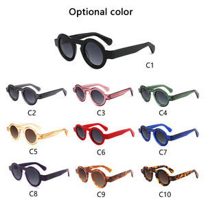 À la mode rétro 2025 haute qualité unisexe lunettes de soleil UV400 lunettes acétate cadre lunettes de soleil pour hommes femmes - Product Image 5