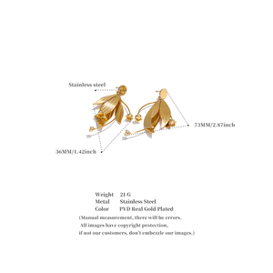 Jinyou 4457 New Arrival kim loại hoa vàng đinh tán tai tinh tế PVD tinh tế thép không gỉ <span class=keywords><strong>Stud</strong></span> Bông tai cho phụ nữ đồ trang sức - Product Image 6