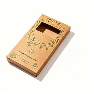 Eco-Friendly Recyclable Cutlery Gift Box Custom Logo Matt Lamination Embossing Kraft Paper for Spoon Utensil Packaging Wholesale - Product Image 2