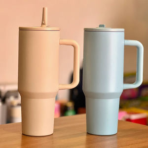 カスタム昇華ステンレス鋼30オンス/40オンス屋外用保温タンブラー、ハンドルとストロー付きトラベルコーヒーマグ - Product Image 5