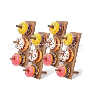 Expositor de donuts de madera, soporte de 3 niveles para decoración de mesa de fiesta, soporte para pastel de cumpleaños, fácil montaje, multiusos - Product Image 3