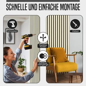 Topbon Modern 3-Piece Acoustic Panels Set 118x60cm Real Wood <strong>Oak</strong> Veneer 3D Wood Look Felt Wall Panels <strong>Light</strong> <strong>Oak</strong> - Product Image 4