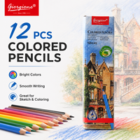 Juego de 12 Lápices de Colores a Base de Aceite Giorgione en Caja de Papel para Dibujo Artístico y Pintura