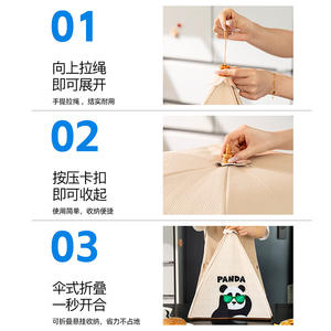 Couvre-aliments pliable Panda Hello, octogonal, isolé, style dessin animé, pour la protection des restes sur la table à manger à la maison - Product Image 4