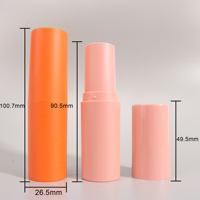 Tube de baume à lèvres biodégradable 7,5g avec capuchon à vis orange, conteneur vide en ABS pour stick blush avec impression sérigraphique, logo personnalisable, OEM