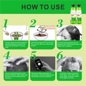 オリジナル工場製アップルブラックヘアカラージェル500ML*2、ハーブエキス配合、永久染毛ジェル、長持ちするヘアカラー96 - Product Image 6