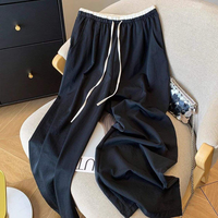 Pantalon léger en soie glacée à jambes larges, couleurs contrastées, coupe ample, amincissant, texturé, style Yamamoto